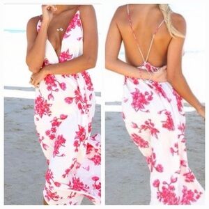 SABO Skirt Floral Maxi Dress White Floral Size Large